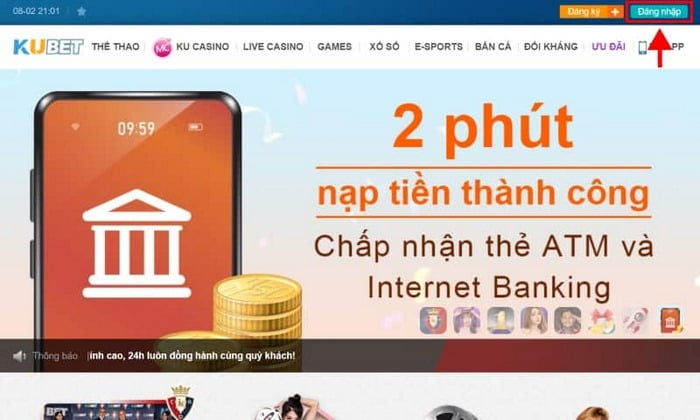 Đăng nhập qua đường link Kubet mới nhất