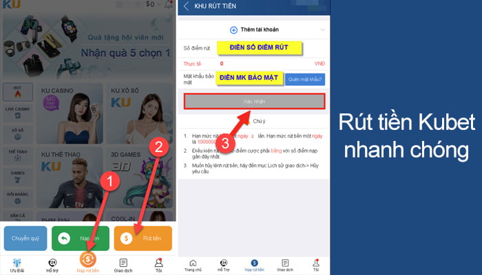 Hướng dẫn rút tiền từ Kubet về tài khoản ngân hàng cực kỳ đơn giản