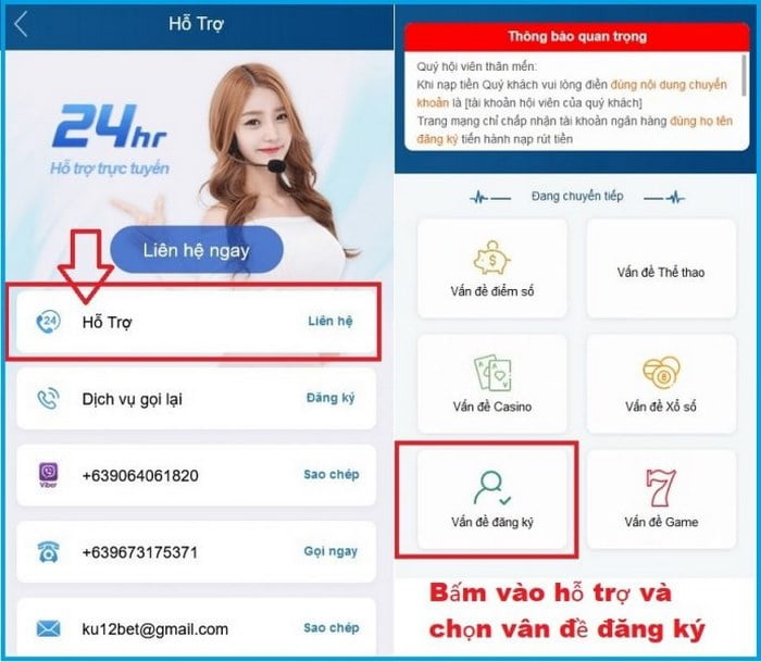 Vấn đề về đăng ký Kubet